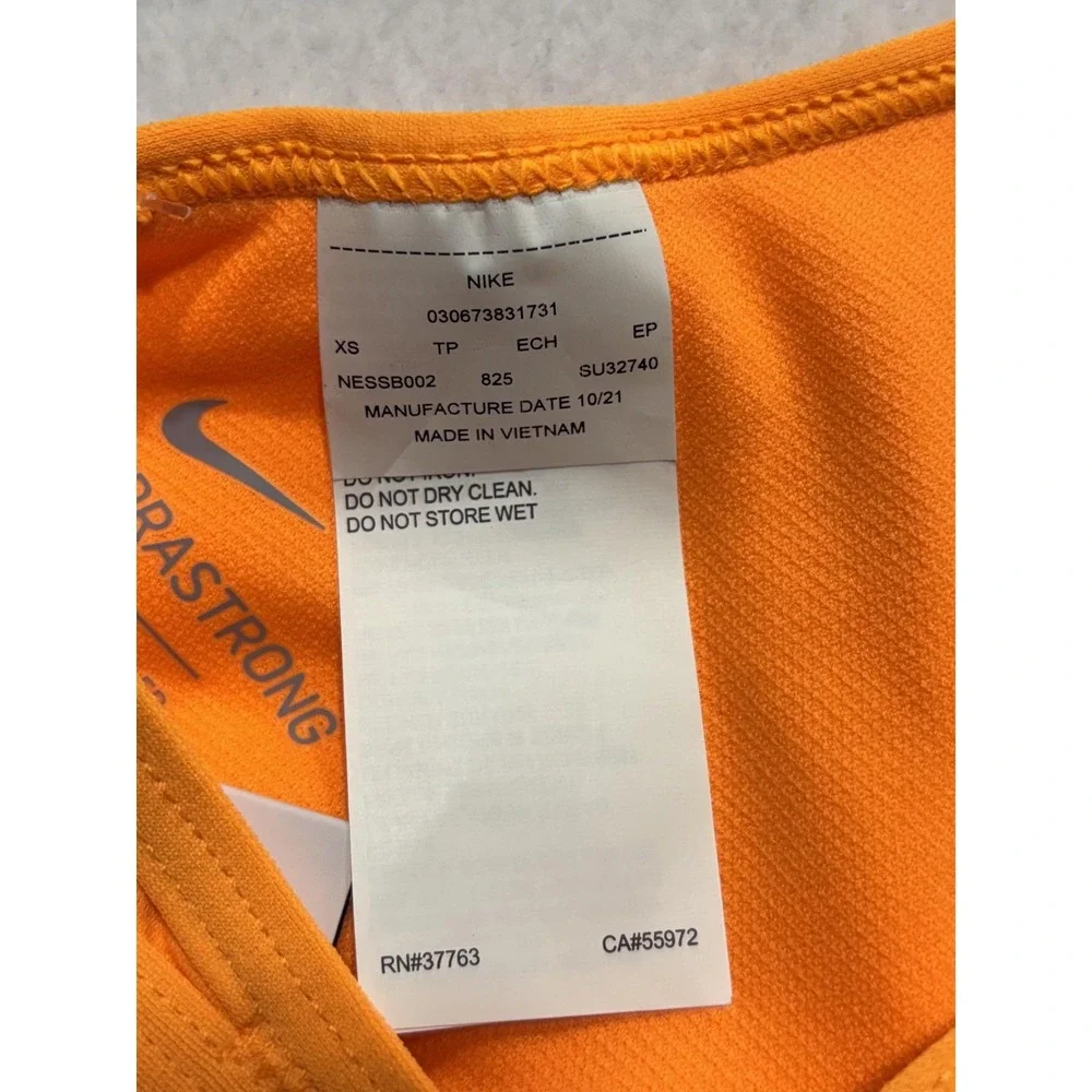 Nike Swim Bikini Top Womens XS Orange Triangle Hydrastrong NESSB002-825 NEW